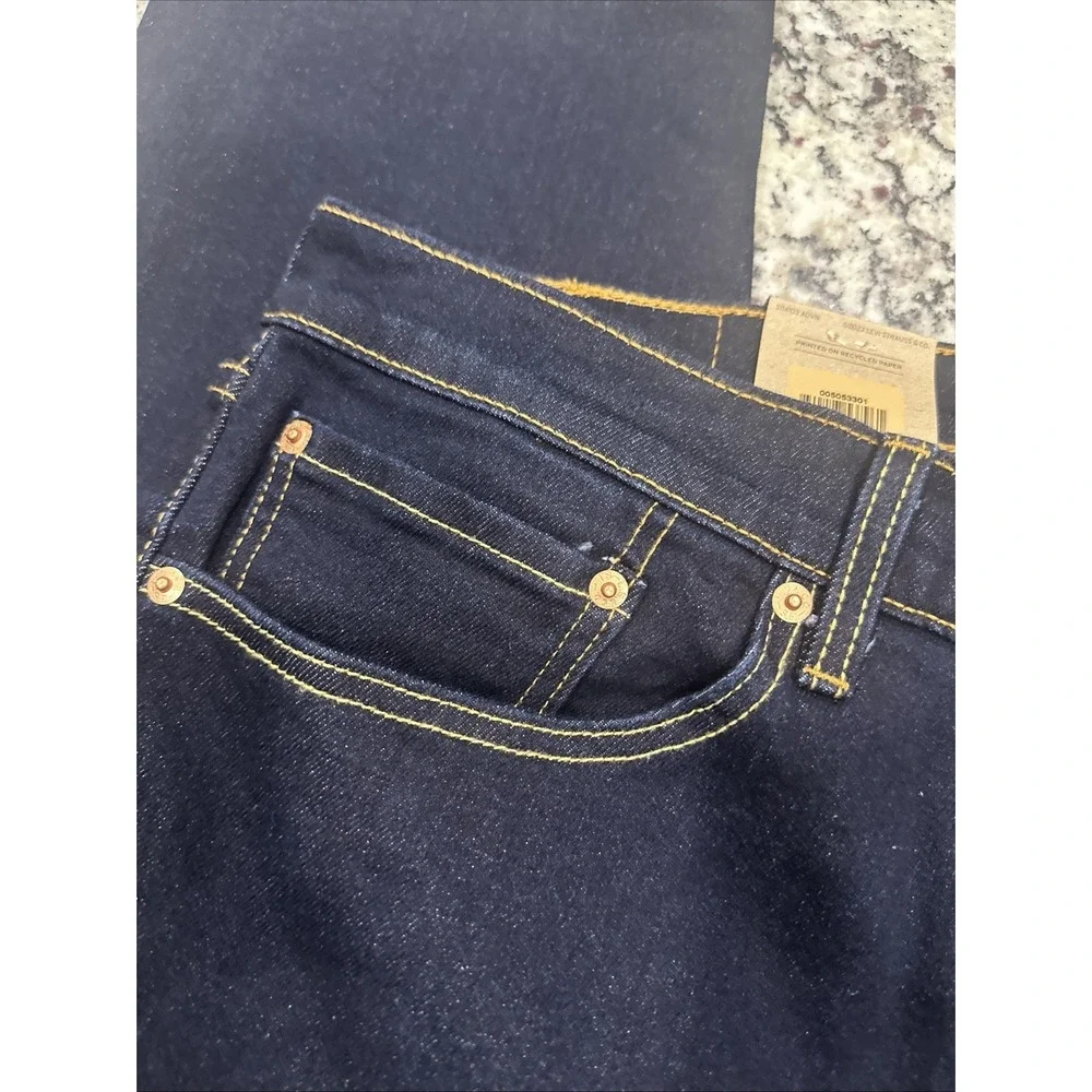 NWT Levi's 505 Regular Straight Leg Denim Jeans 36X30 Mens Dark‎ Blue Stretch